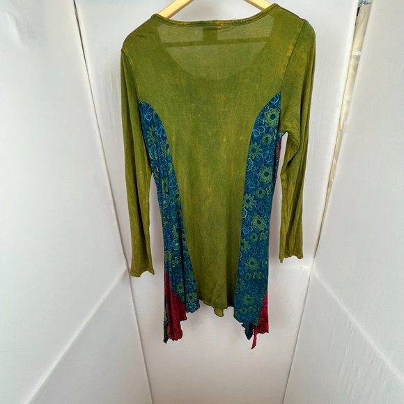 Karma Circle USA Intentionally Distressed Mixed Pattern Boho Tunic Dress - Picture 6 of 8